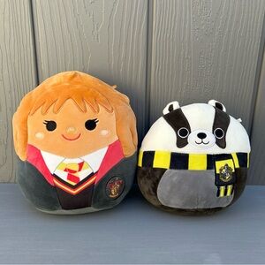 2 Squishmallows Harry Potter Hermione Granger Plush & Hufflepuff Badger Plushie
